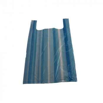 100 Stk. Hemdchentragetaschen 24 + 11 x 44 cm blau weiß gestreift